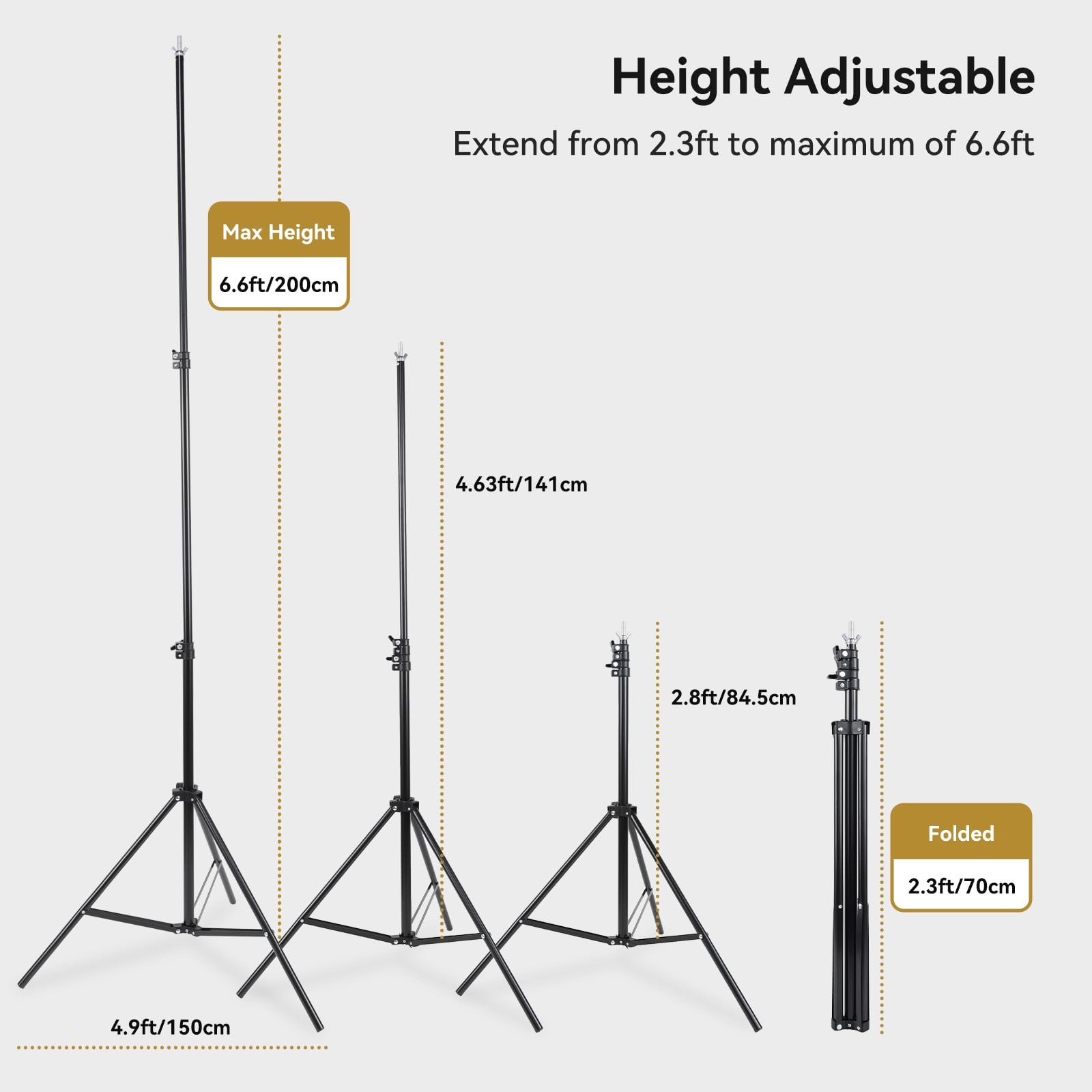 5×6.6 ft T-Shape Backdrop Stand, with 5 Clip Clamps & Carry Bag