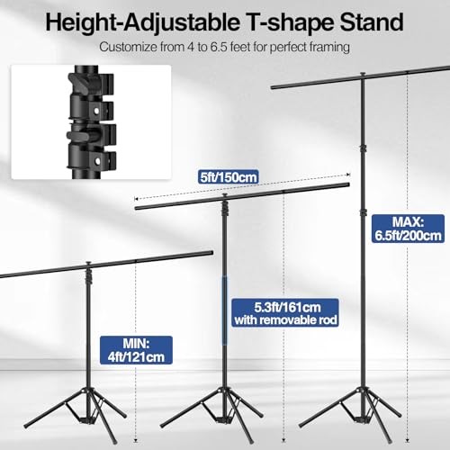 Green Screen Backdrop Kit with Stand, Portable Greenscreen 5x7ft green screen