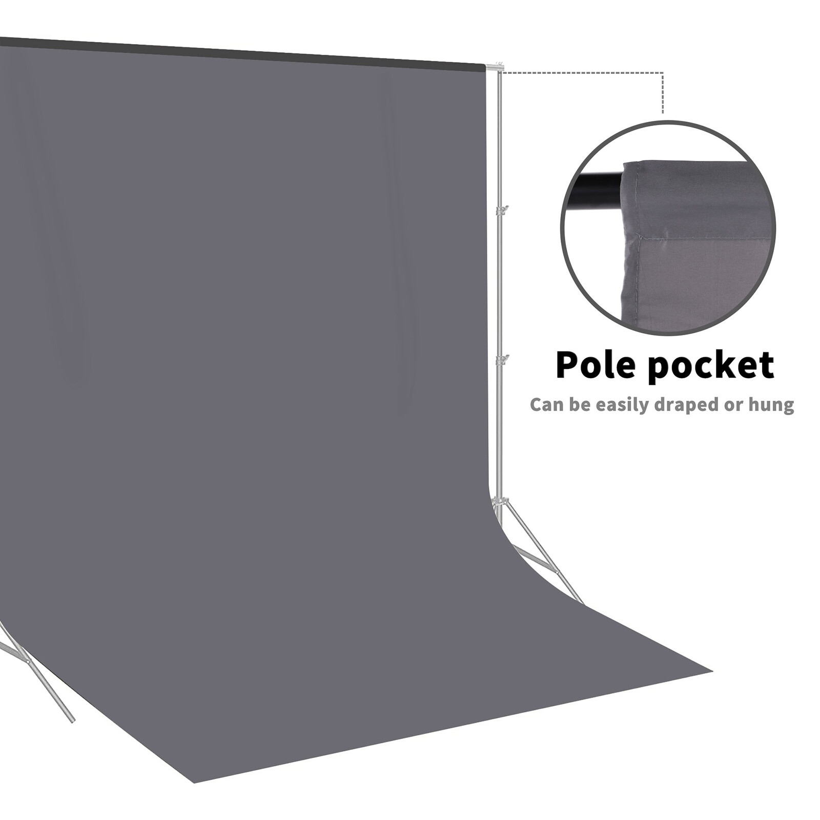 2x3m/6.56x10ft Gray Muslin Screen Backdrop Background for Photography Studio