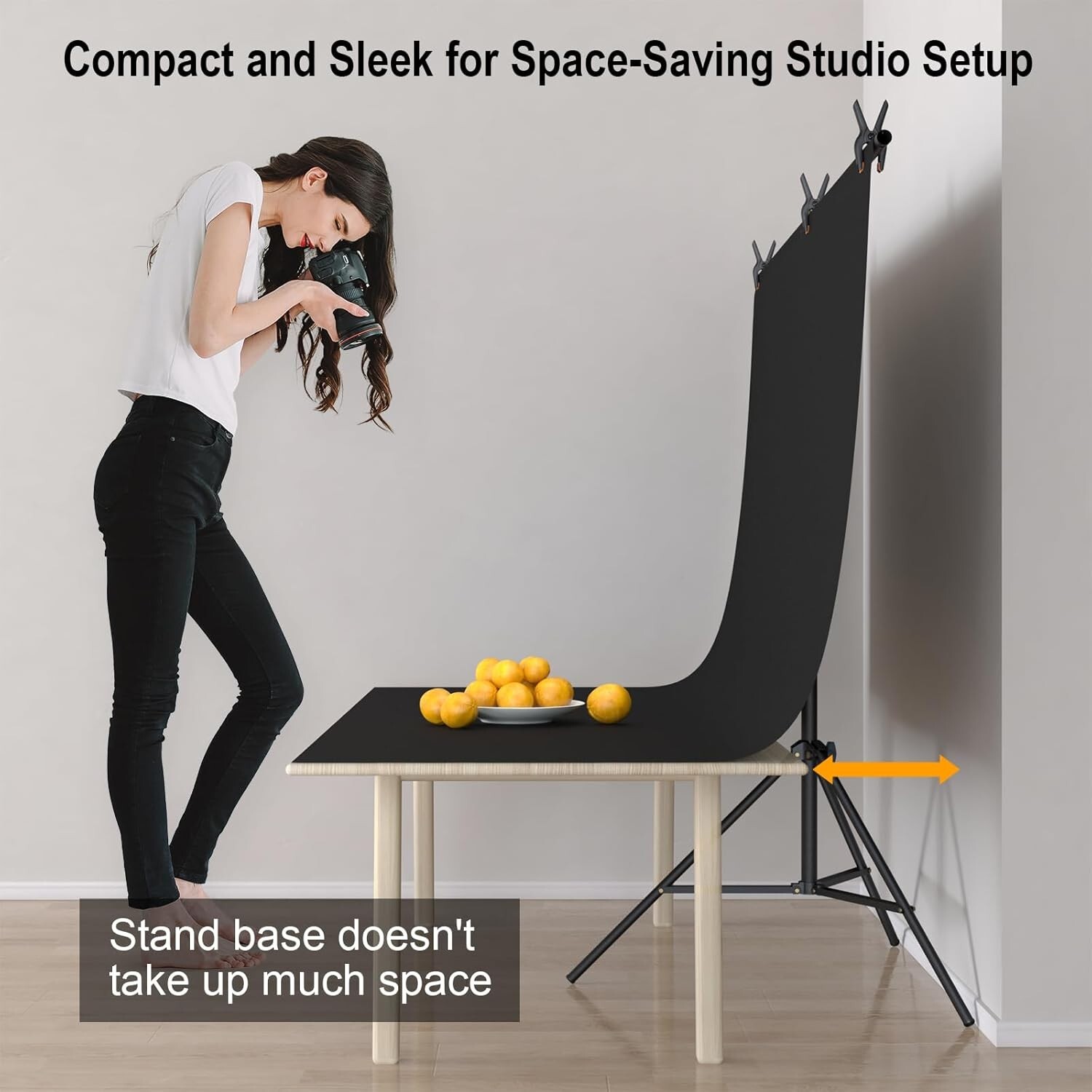 LINCO Photo T-Shape Backdrop Stand Background Backdrops Support Kit – AM207Black