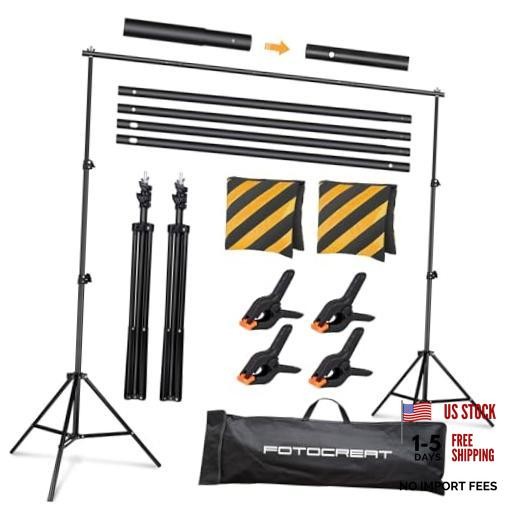 Backdrop Stand Kit 8.5x10ft,Adjustable Photo Video Studio Background BJJ 2.6x3M
