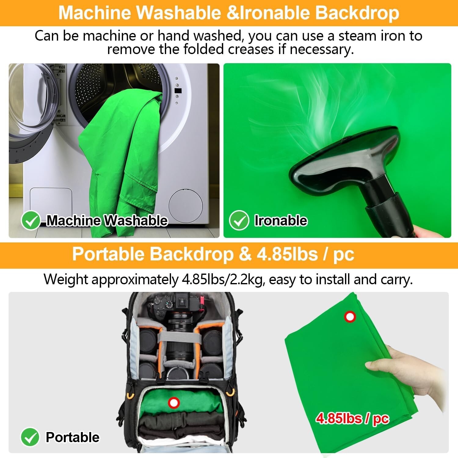 Green Screen Backdrop 10X20Ft for Photography, Chromakey Green Screen Green Musl