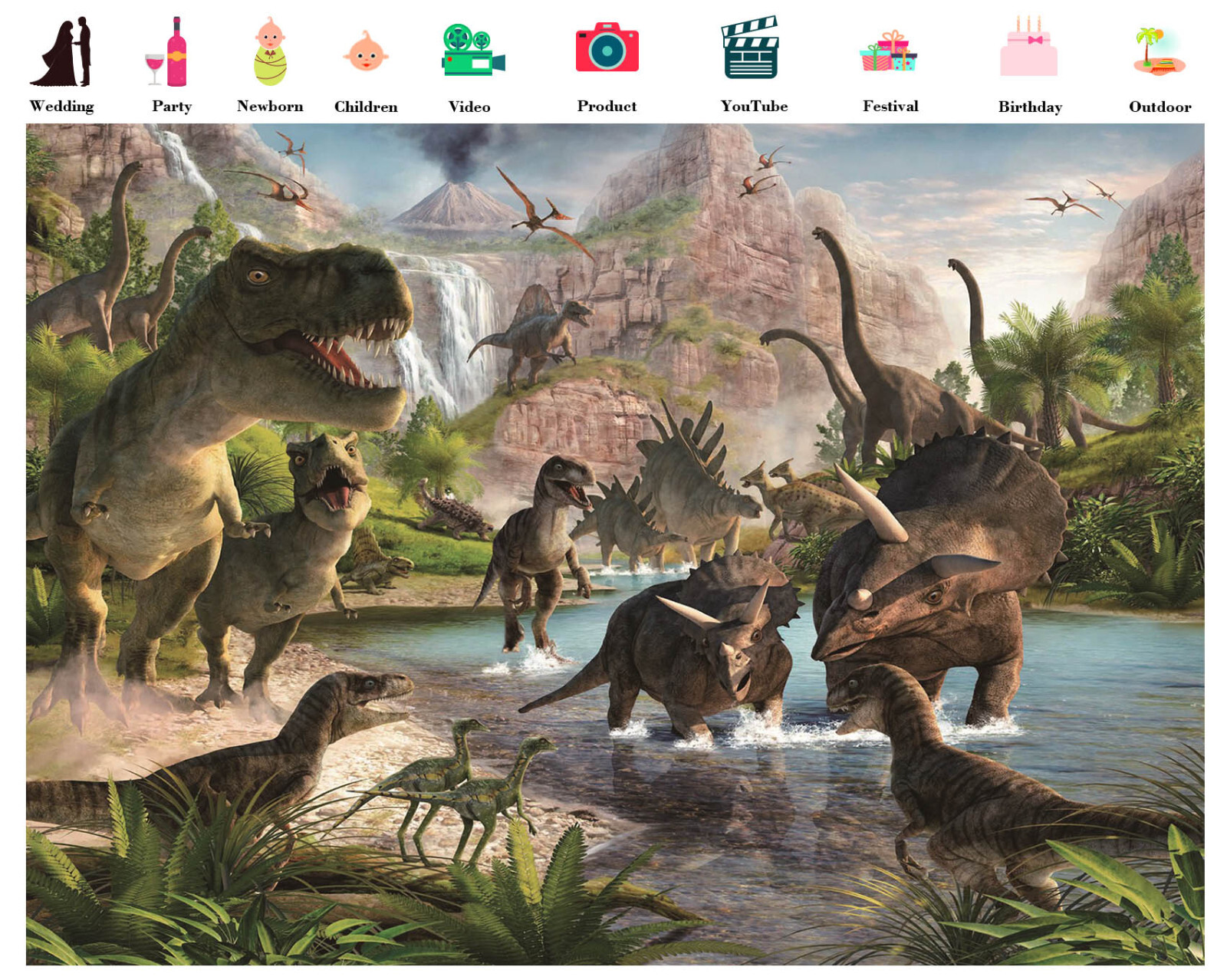 10x8ft Dinosaur Photo Boy Girl Birthday Party Photo Background Studio Props