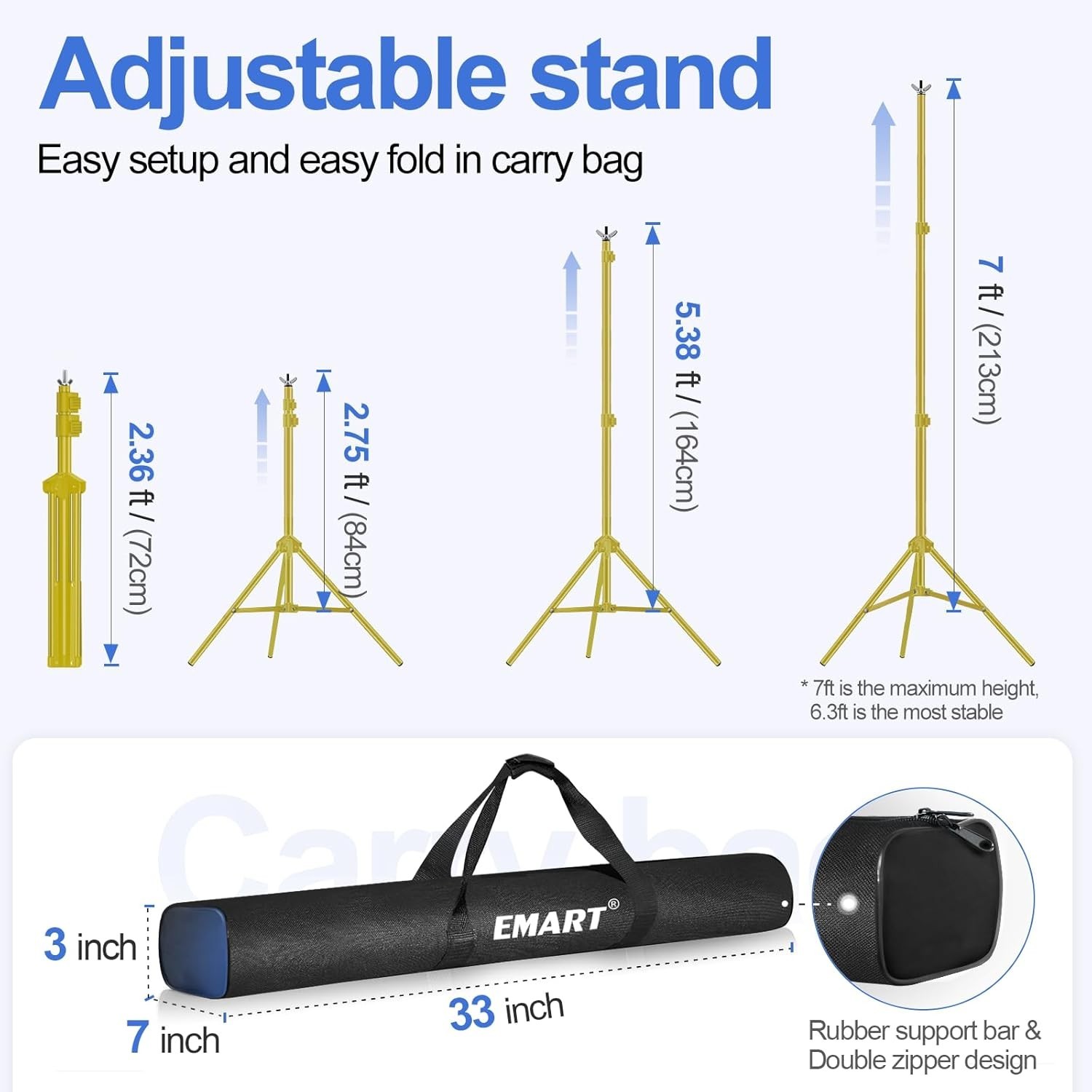 Sturdy 10x7ft Backdrop Stand with Crossbars & Sandbags for Events – Gold Finish