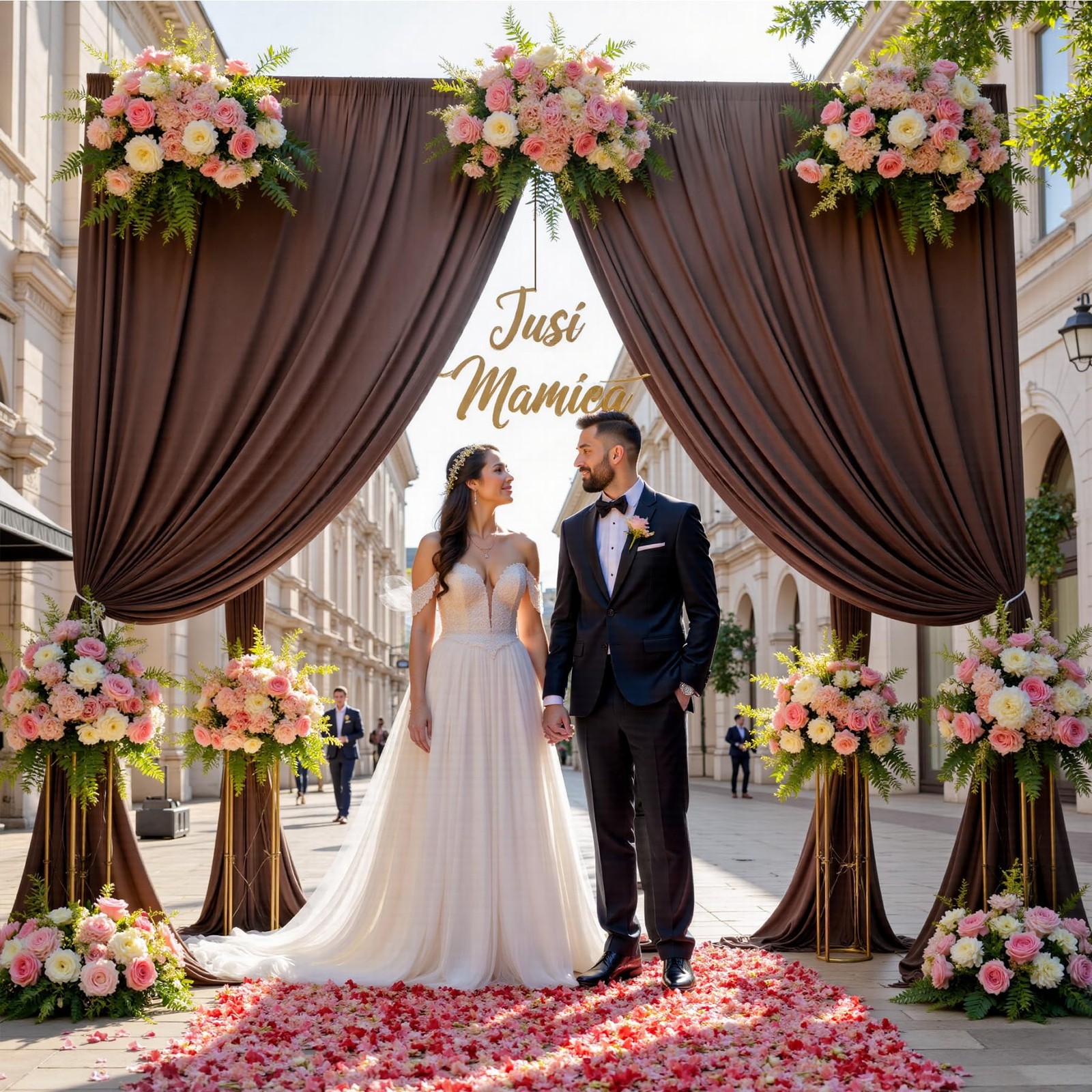 2 PCS 10×12 FT Brown Backdrop Curtains Wrinkle Free Polyester Photography Drapes