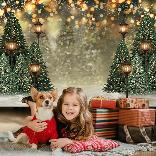 Bokeh Tree Backdrop – Glitter Bokeh – 7x5ft – Winter Snow Forest Trees