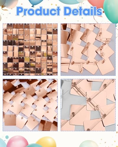 MJKEOMO 24Pcs Champagne Shimmer Wall Backdrop Panels for 4FT x 6FT Celebration