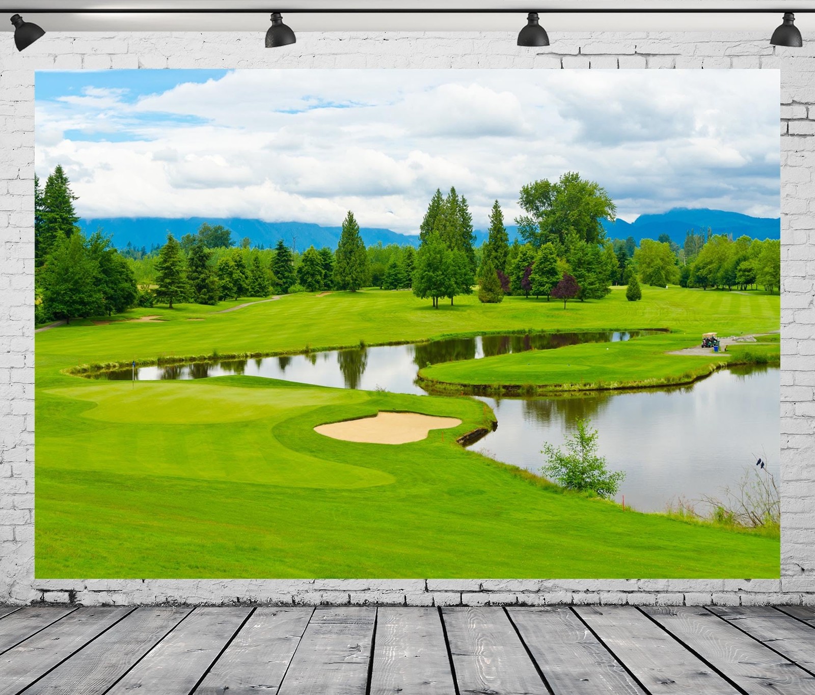BELECO 8x6ft Fabric Golf Course Backdrop – Green Grass Lawn 8x6FT, A10957