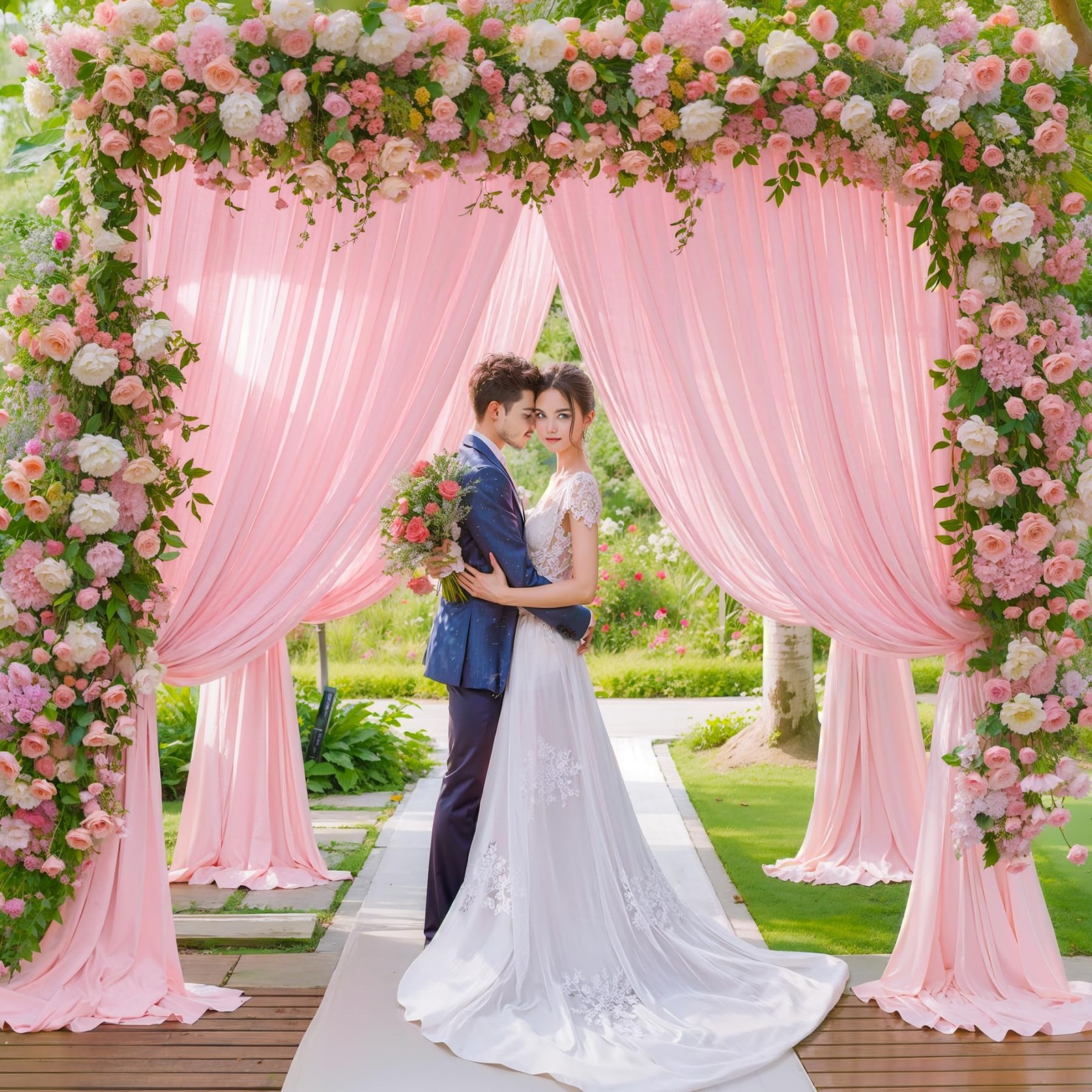 Pink Backdrop Curtains Wrinkle Free Polyester Photography Drapes 16x10FT Wall
