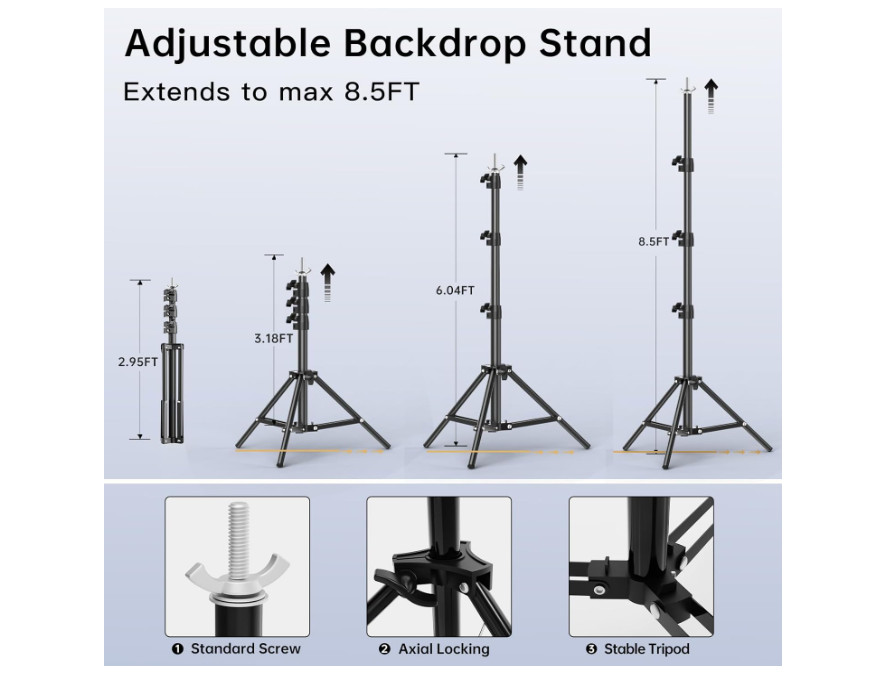 Soporte De Telon De Fondo Para Fiestas Estudio Fotografia 8.5 x 10 ft Ajustable