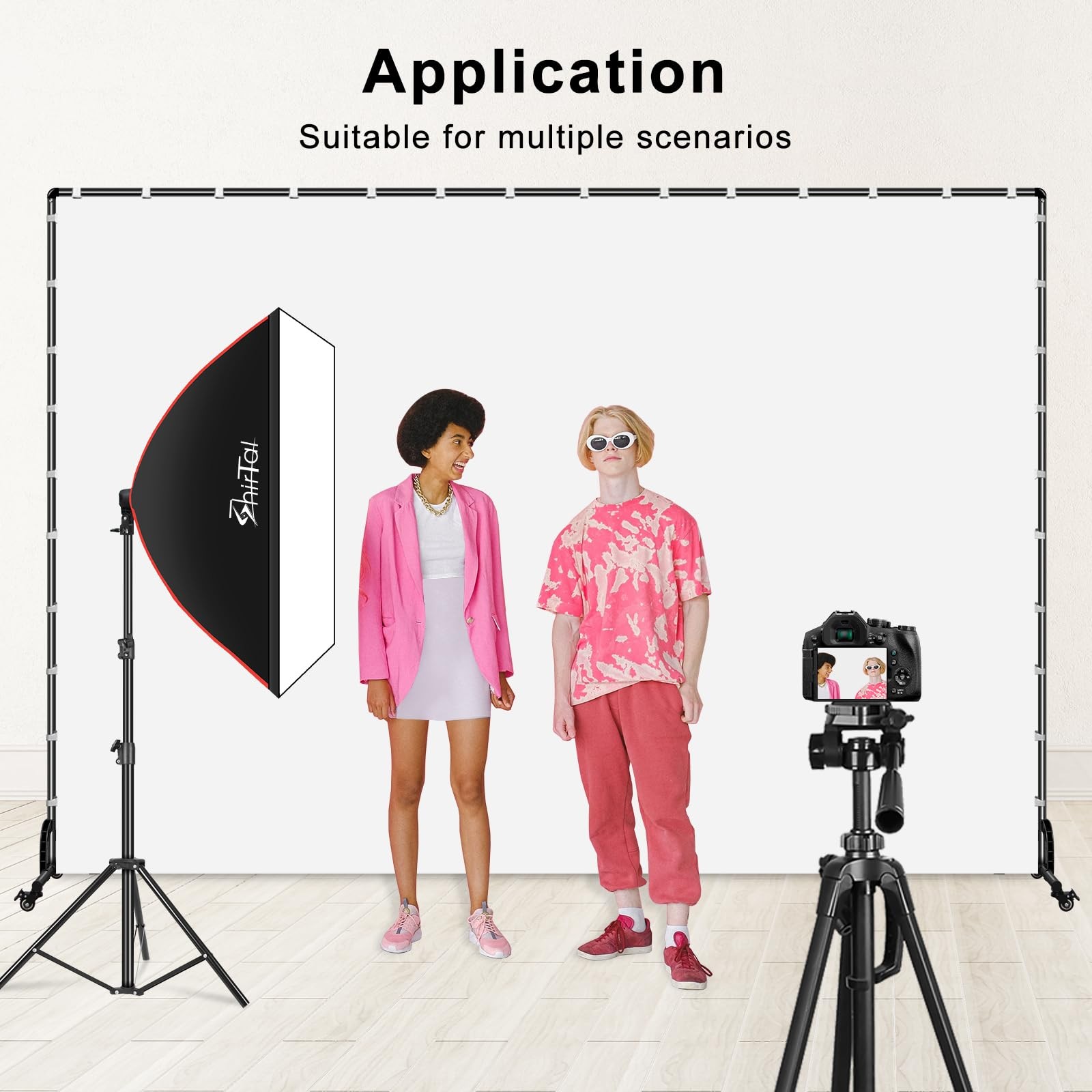 Shirtal 7x10ft White Photo Backdrop with Stand,Movable 7x10ft,