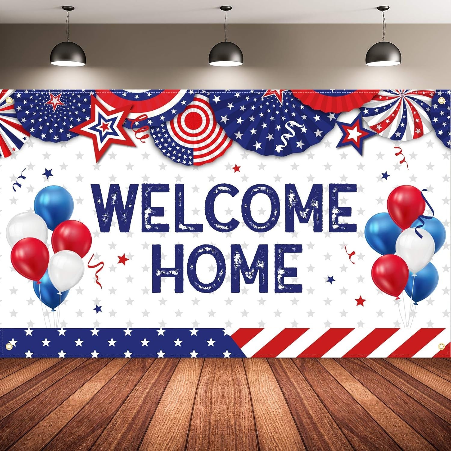 Large Welcome Home Banner Military Red White and Blue Welcome Home Decoration fo