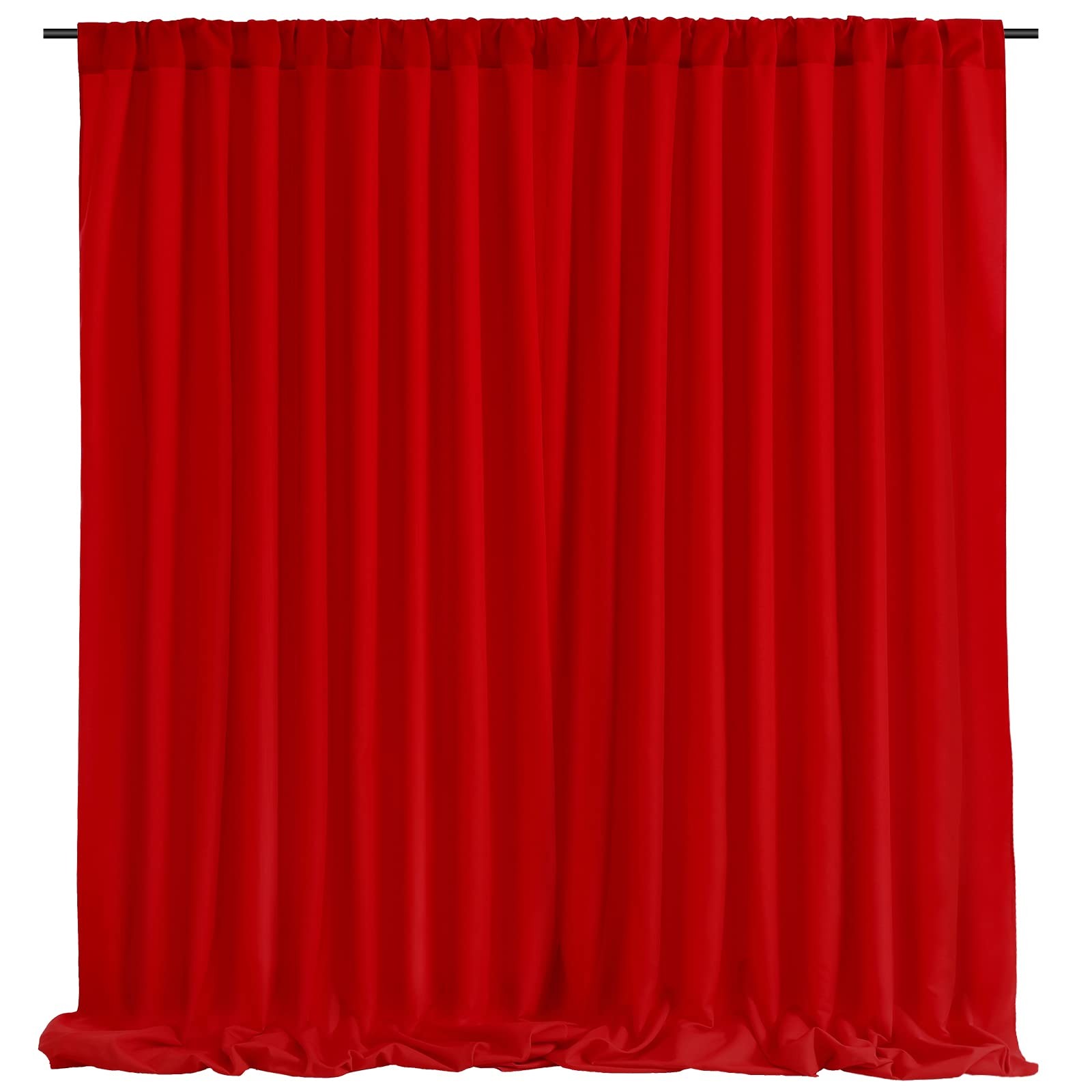 Red Backdrop Curtains Polyester Photo Backdrop Drapes Wedding 5x10ft 2 Panels