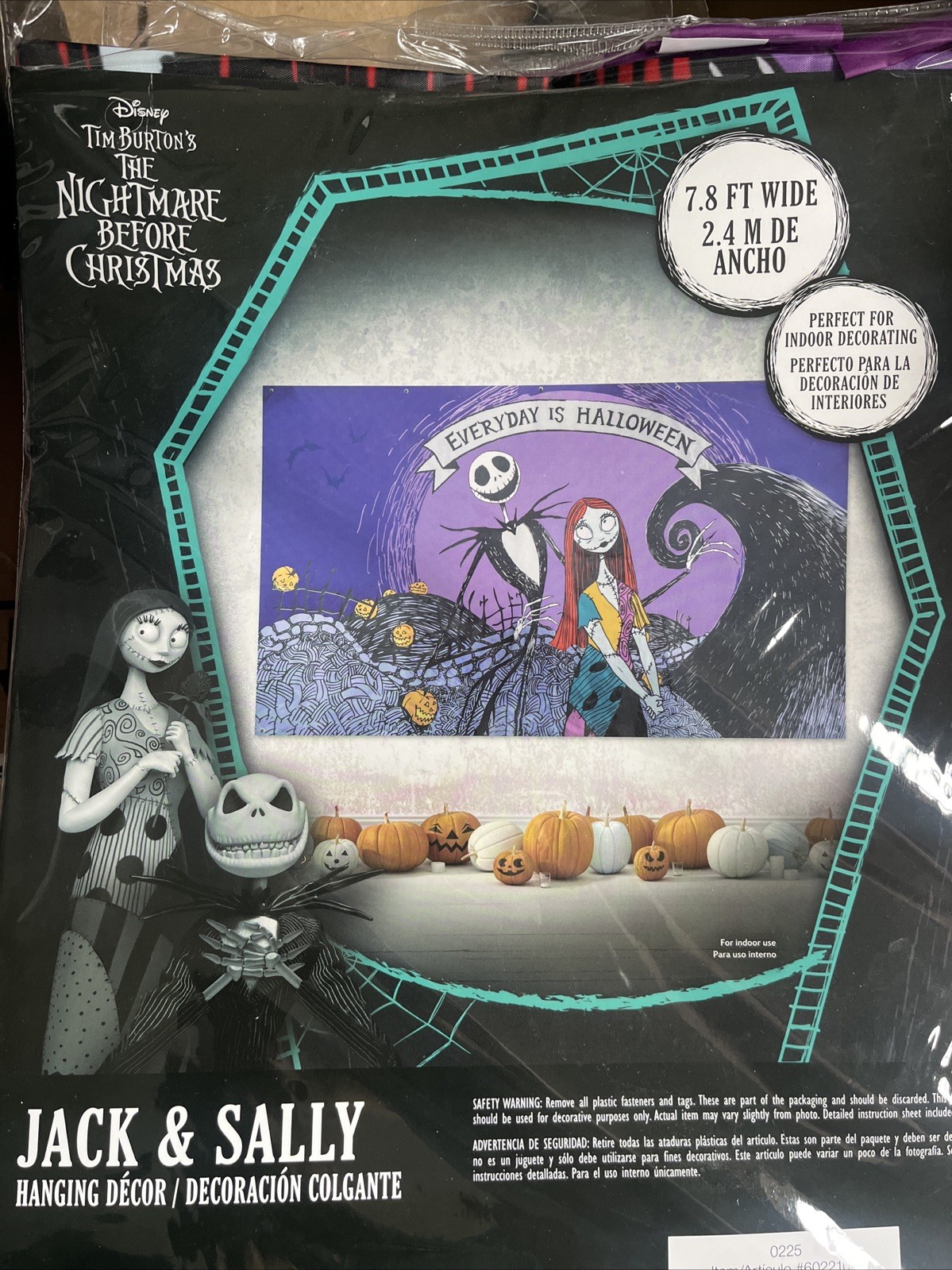 Nightmare Before Christmas Backdrop 8’ X 5’ Party Wall Decor. Halloween Disney