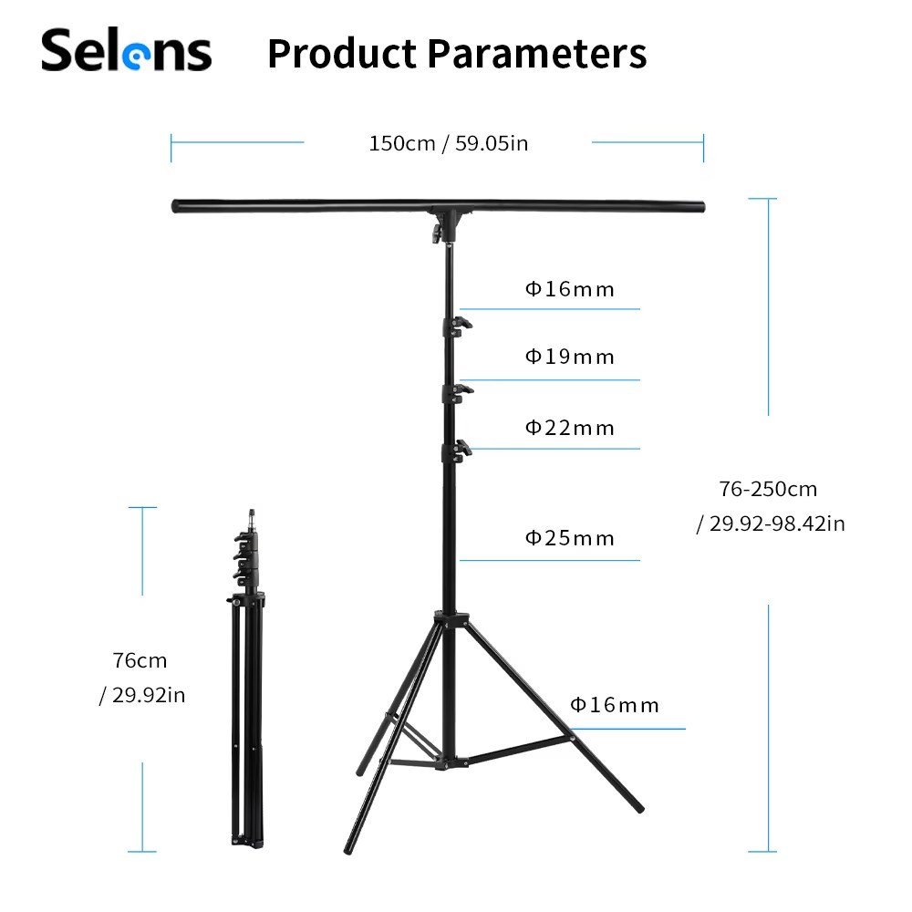 Hot T-Shape Background Support Metal Material Photography Backdrop Stand 150×250