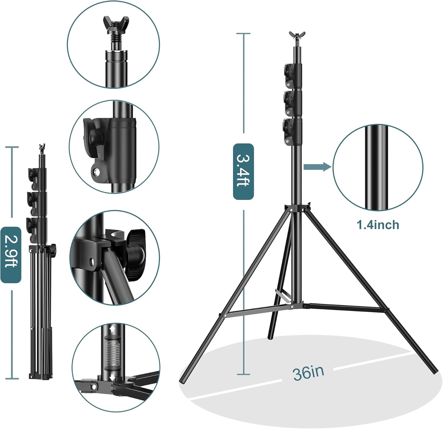 Photo Video Studio 10 x 10Ft Heavy Duty Adjustable Backdrop Stand