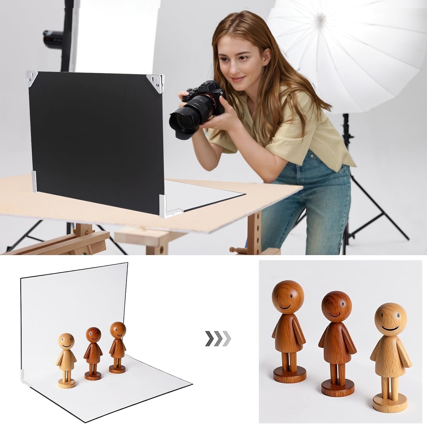 16.5×11.7 in Tabletop Photography Backdrop – Includes 20 Stunning Patterns