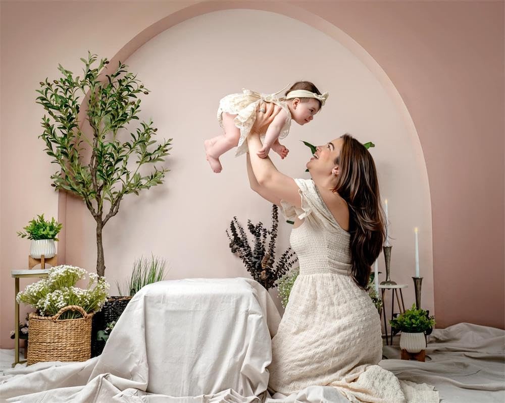 7x5ft Modern Beige Arch Wall Backdrop Wedding Photography Professional Photo