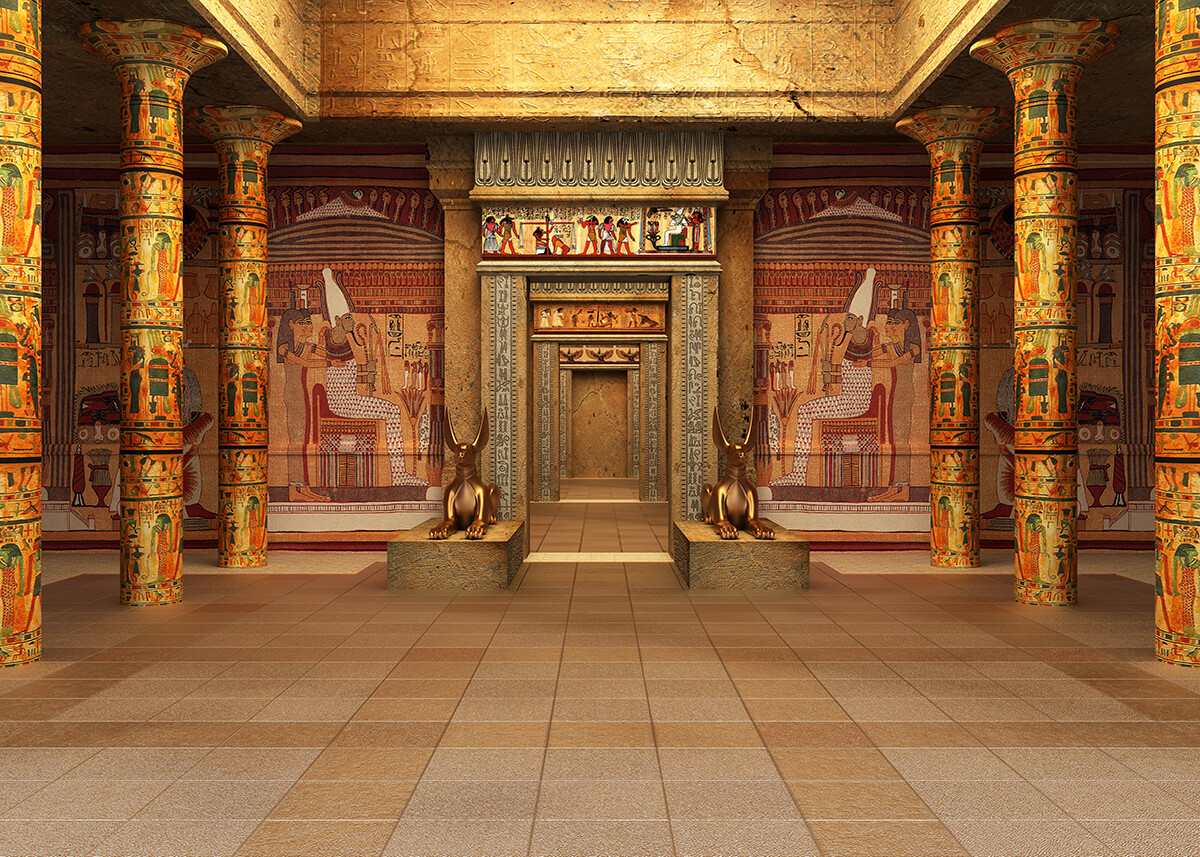 Vintage Egyptian Pyramid Mural Temple Backdrop Photo Background Studio Props