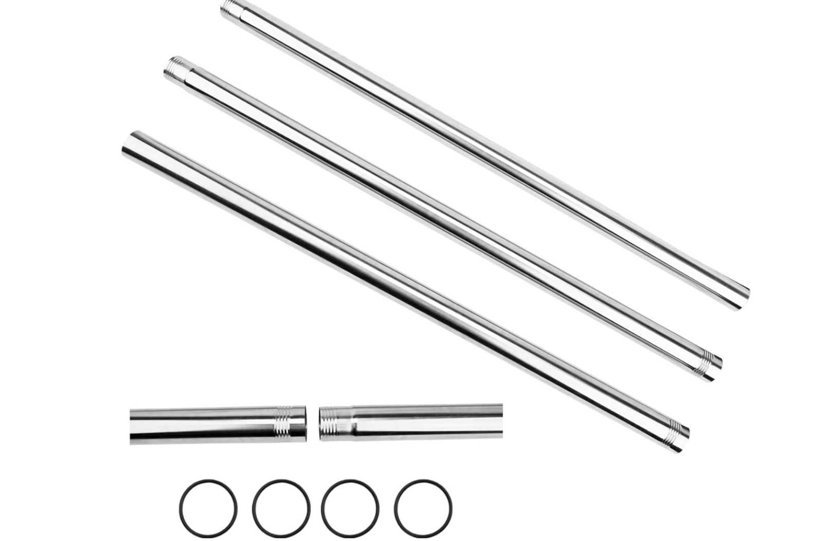118″/3m Stainless Steel Backdrop Crossbar for Manual Photo Studio Background Sup