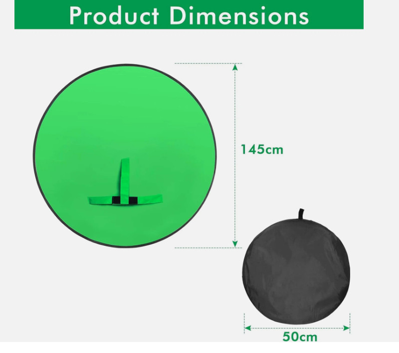 Portable 57″ Green Screen Chair with Double-Sided Backdrop for Streaming & Photo