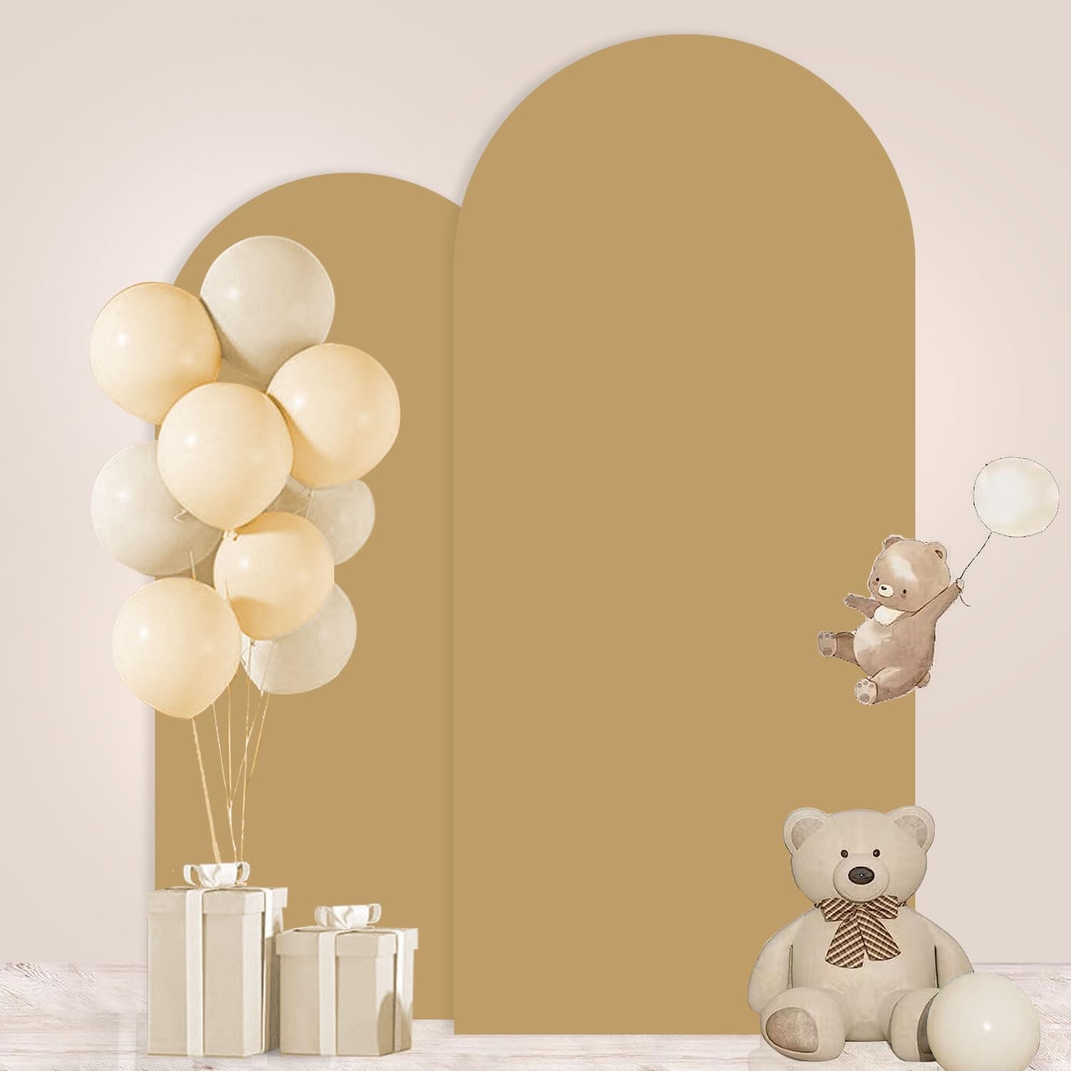 Brown Backdrop Covers Arch Spandex Fitted Arch Cover 7.2FT & 6FT Round Top Ar…