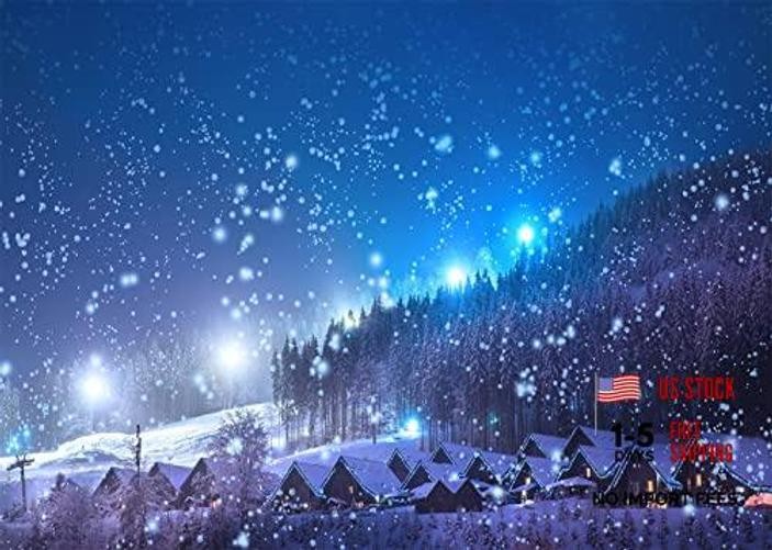 Blue Night Sky Fabric Backdrop for Winter – 5x3ft – Winter-003