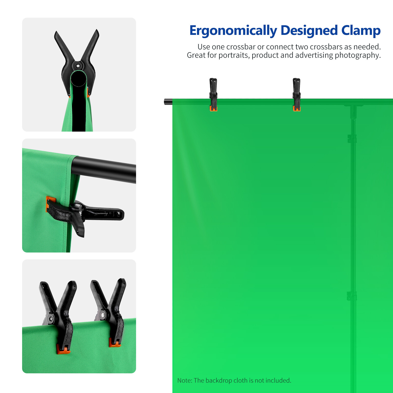 Neewer T-Shape Background Backdrop Support Stand Kit 8.5ft with 4 Spring Clamps