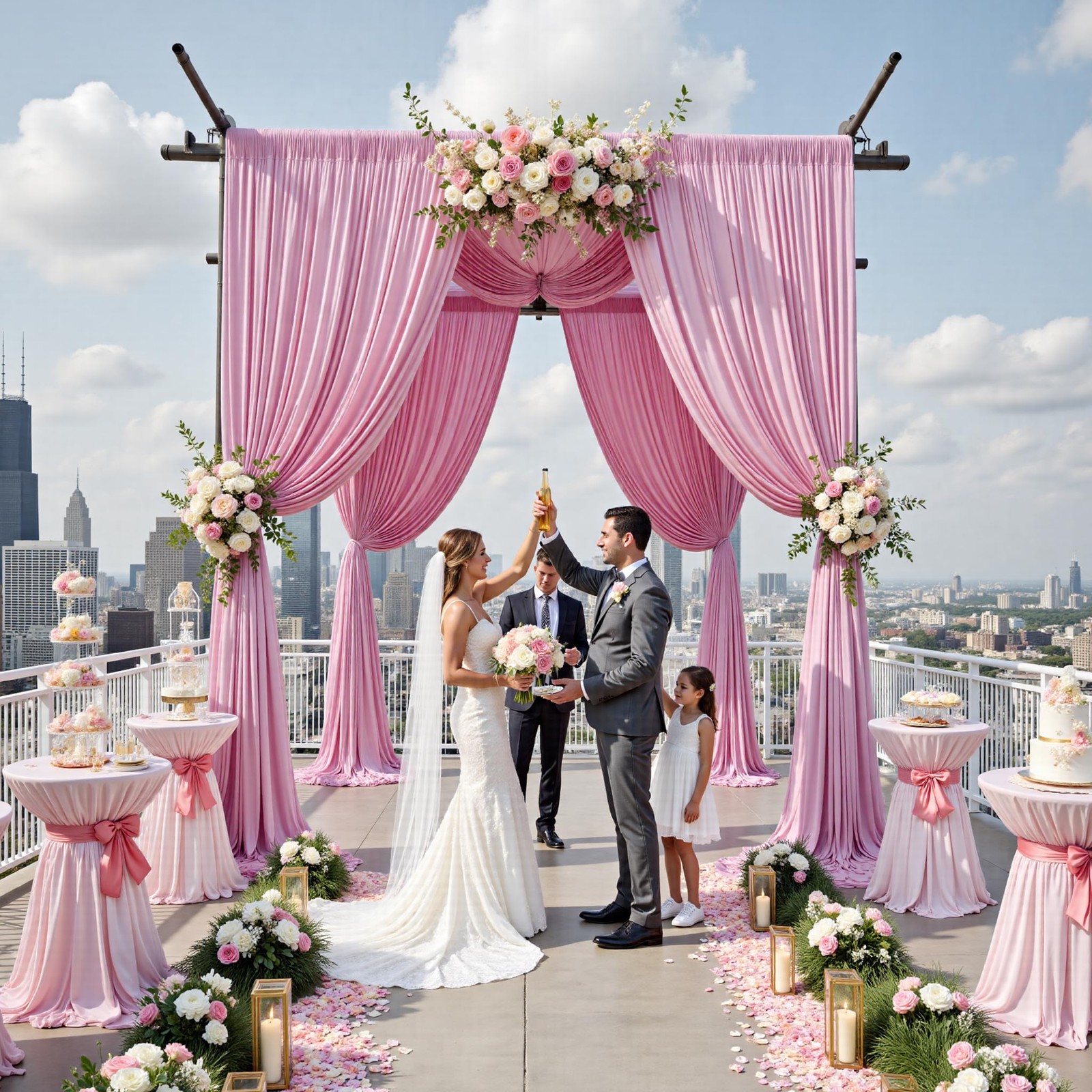2 Panels 12×10 Ft Pink Backdrop Curtains Wrinkle Free Photo Back Drop Parties