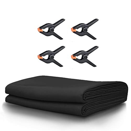 Black Photo Backdrops for Photography – Two Rod Pocket – 10x20ft Black