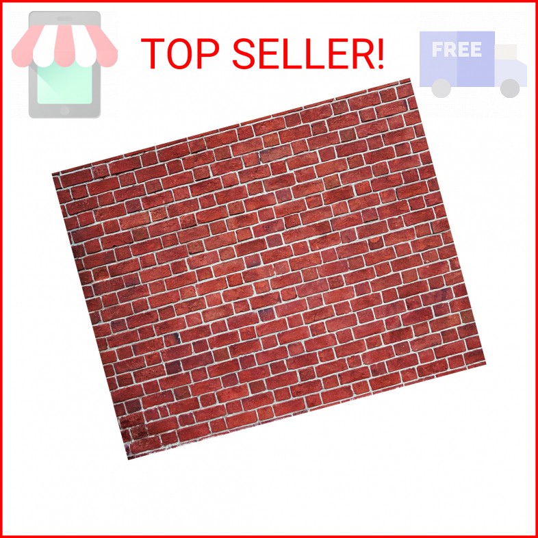 VitalCozy 10 x 8 ft Brick Wall Backdrop for Photoshoot Polyester Fabric Red Bric