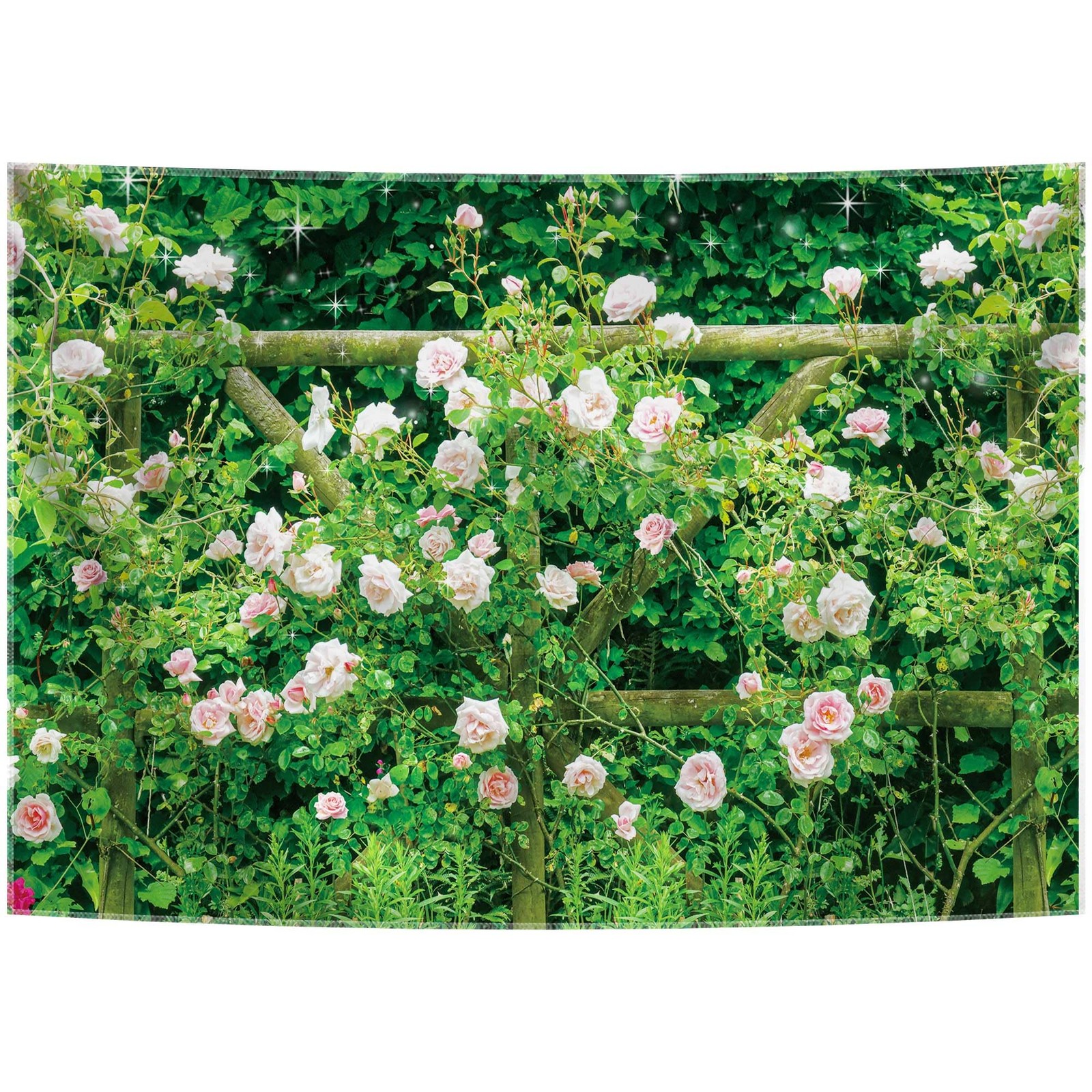 10x8FT Fabric Spring Photo Backdrop Garden Natural Floral Rose Photography