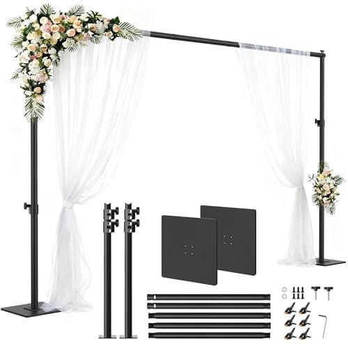 Square Backdrop Stand 6.5×10 ft, Adjustable Photo Backdrop Stand Kit, 10×6.5 ft