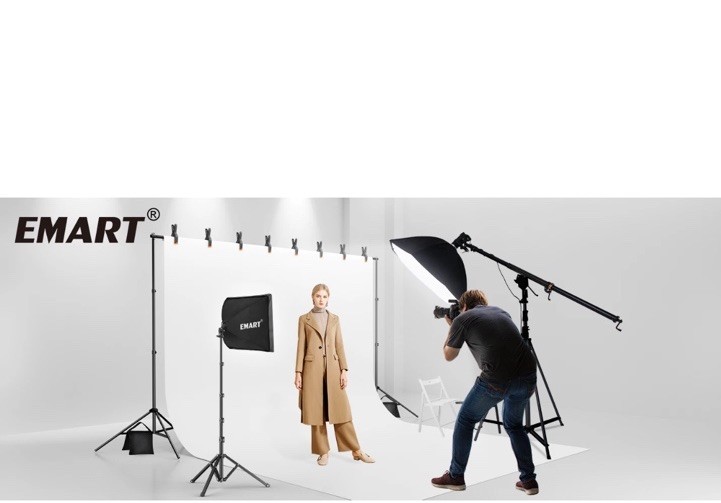 EMART Photo/Video Studio (EM-BS2030) Kit With Adjustable Background Stand 10 X 7