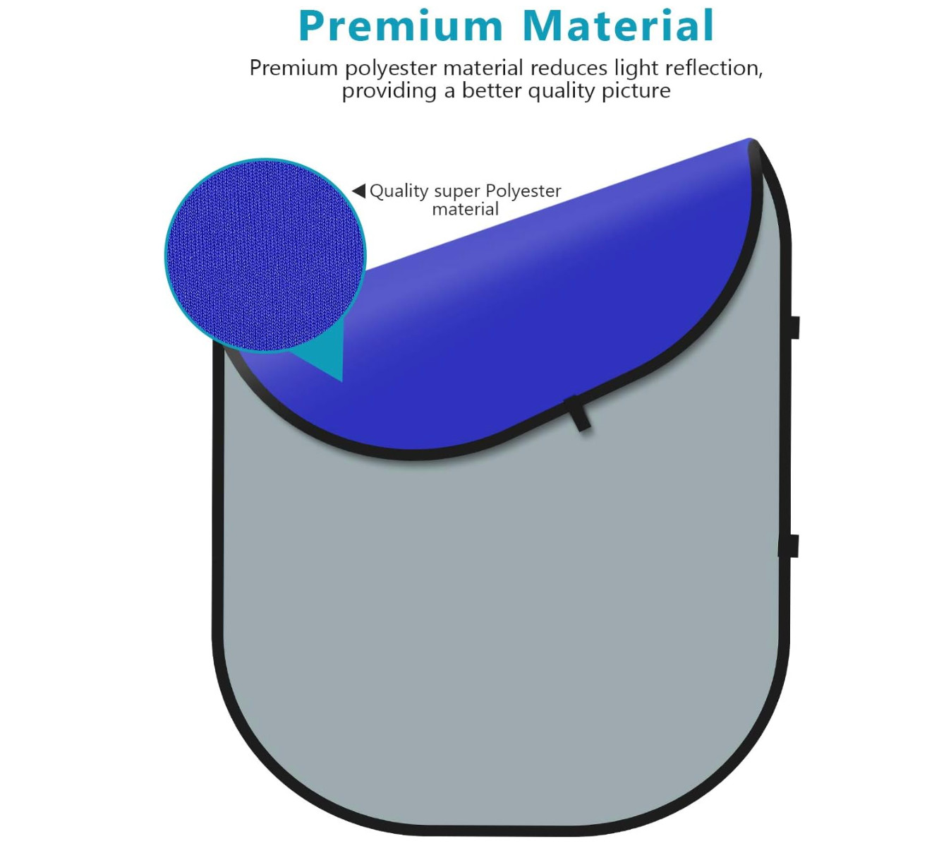 Double-Sided Blue and Grey Screen, 2 in 1 Foldable and Reversible Backdrop
