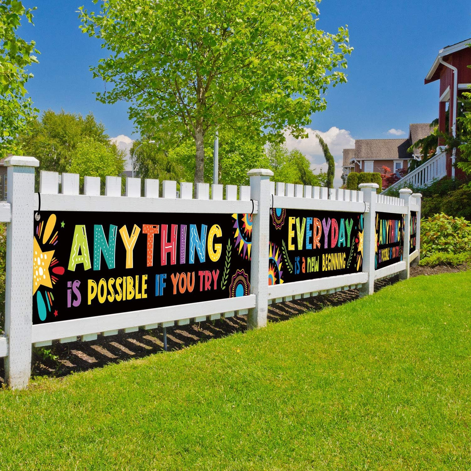2 Pack Motivational Classroom Banner 13 X 61 in Inspirational Positive Banner Gr