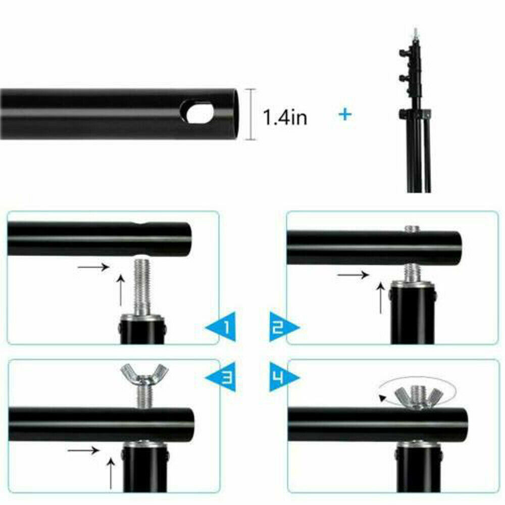 Backdrop Stand Background Stand Kit 6.5 x 6.5 ft for Party & Photo Studio + Case
