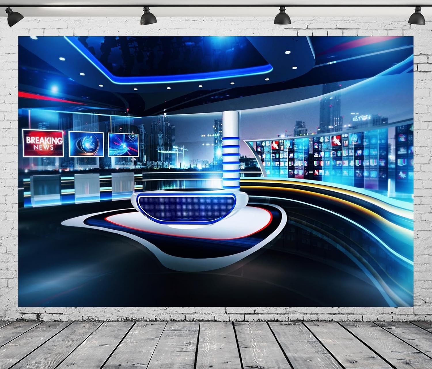 7x5ft Fabric News Broadcast Backdrop Virtual TV Studio 7x5FT, N1-a20099