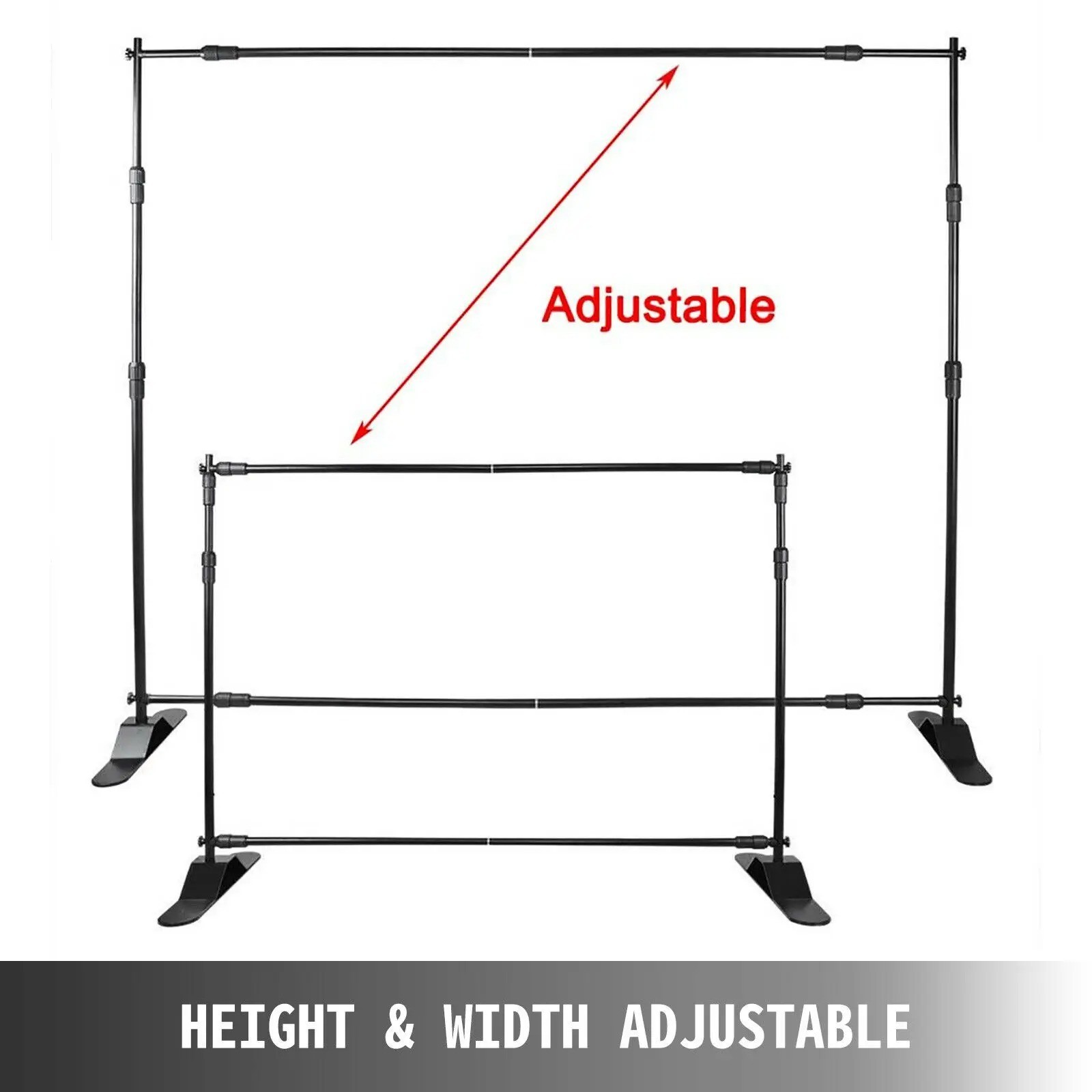 3×2.4M Backdrop Background Stand Adjustable Telescopic Backdrop Banner Stand