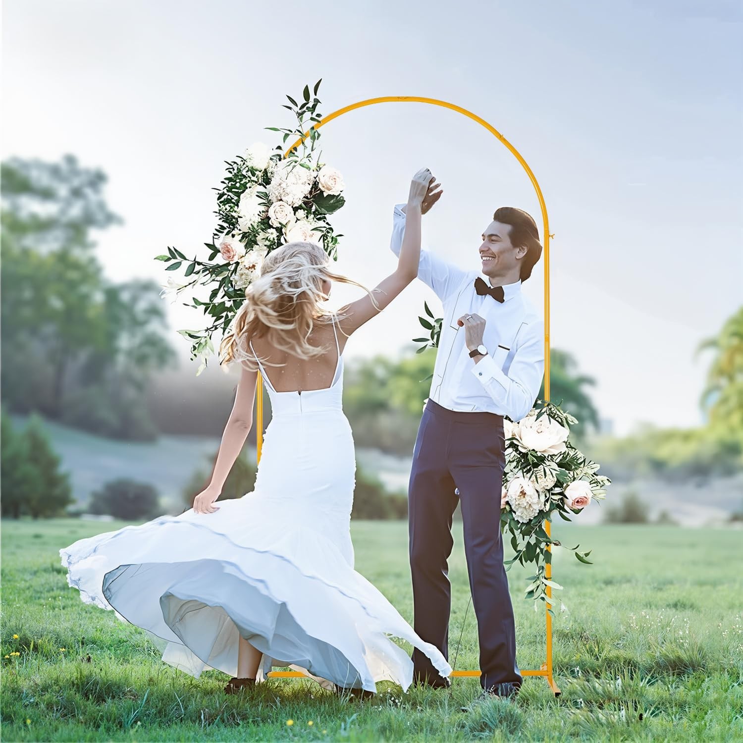 6.6 FT Wedding Arch Backdrop Stand for Party, Balloon Arch Stand, Wedding Arc…