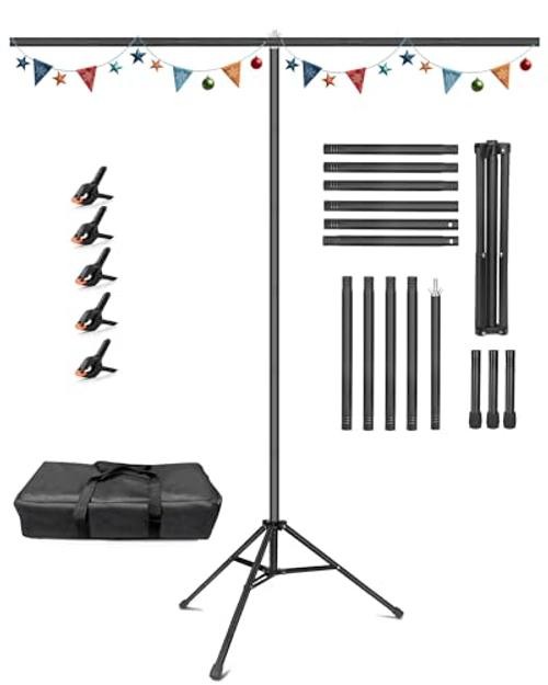 T Shape Backdrop Stand, 8×7.5ft(HxW) Portable Photo Background 8×7.5ft (HxW)