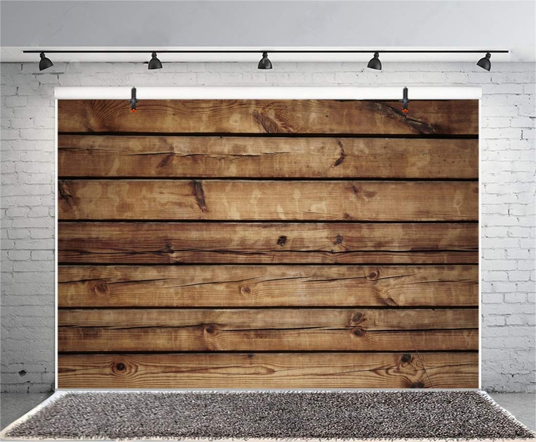 LFEEY 10x8ft Wood Backdrops for Photography Grunge Vintage Worn 10x8ft, Brown