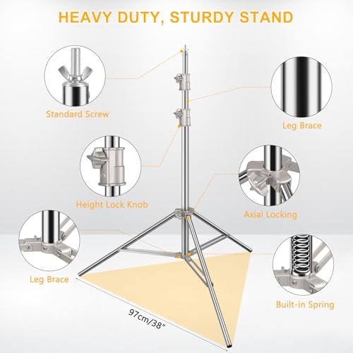 Photo Backdrop Stand 8.5 x10Ft Stainless Steel Heavy Duty Back Drop 8.5 x 10 Ft