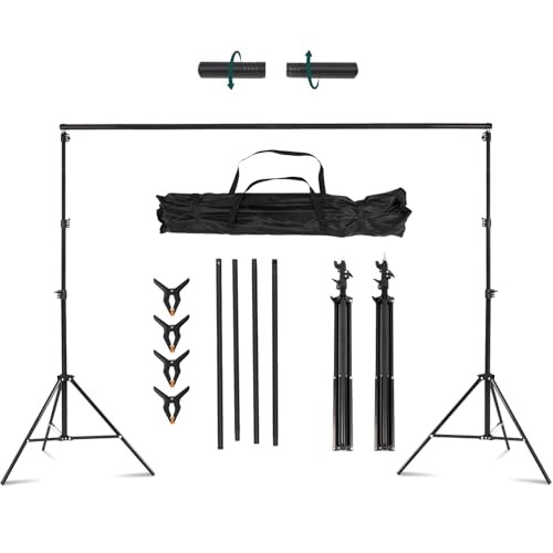 Photo Backdrop Stand 10×8.5ft 10 x 8.5ft Tripods with Threaded Crossbar