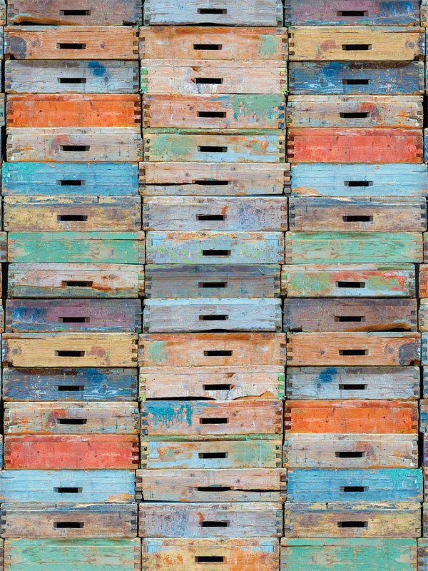 Denny Manufacturing Colorful Crates Printed Photography Backdrop