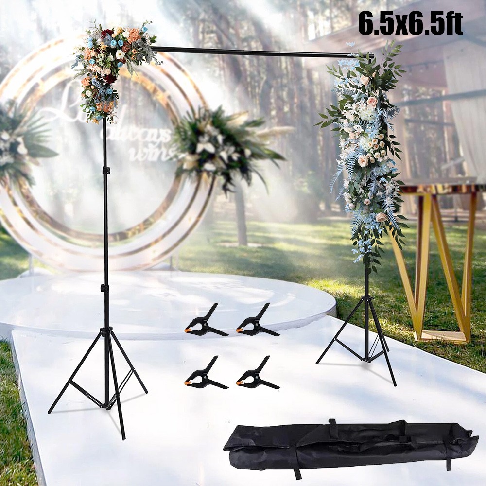 Backdrop Stand Background Stand Kit 6.5 x 6.5 ft for Party & Photo Studio + Case