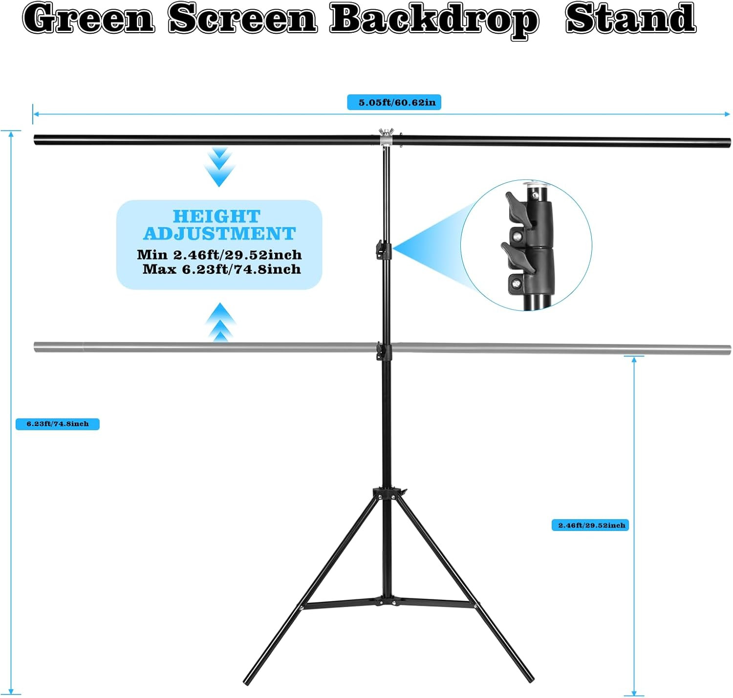 Green Screen Backdrop Kit with Stand – 6.5×5 Ft Portable Green Screen & Adjus…