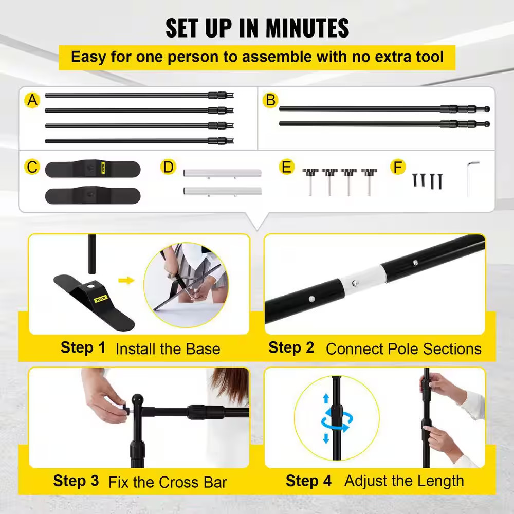 Backdrop Banner Stand Adjustable Display Backdrop Banner Stand Max 96 In. H X 12