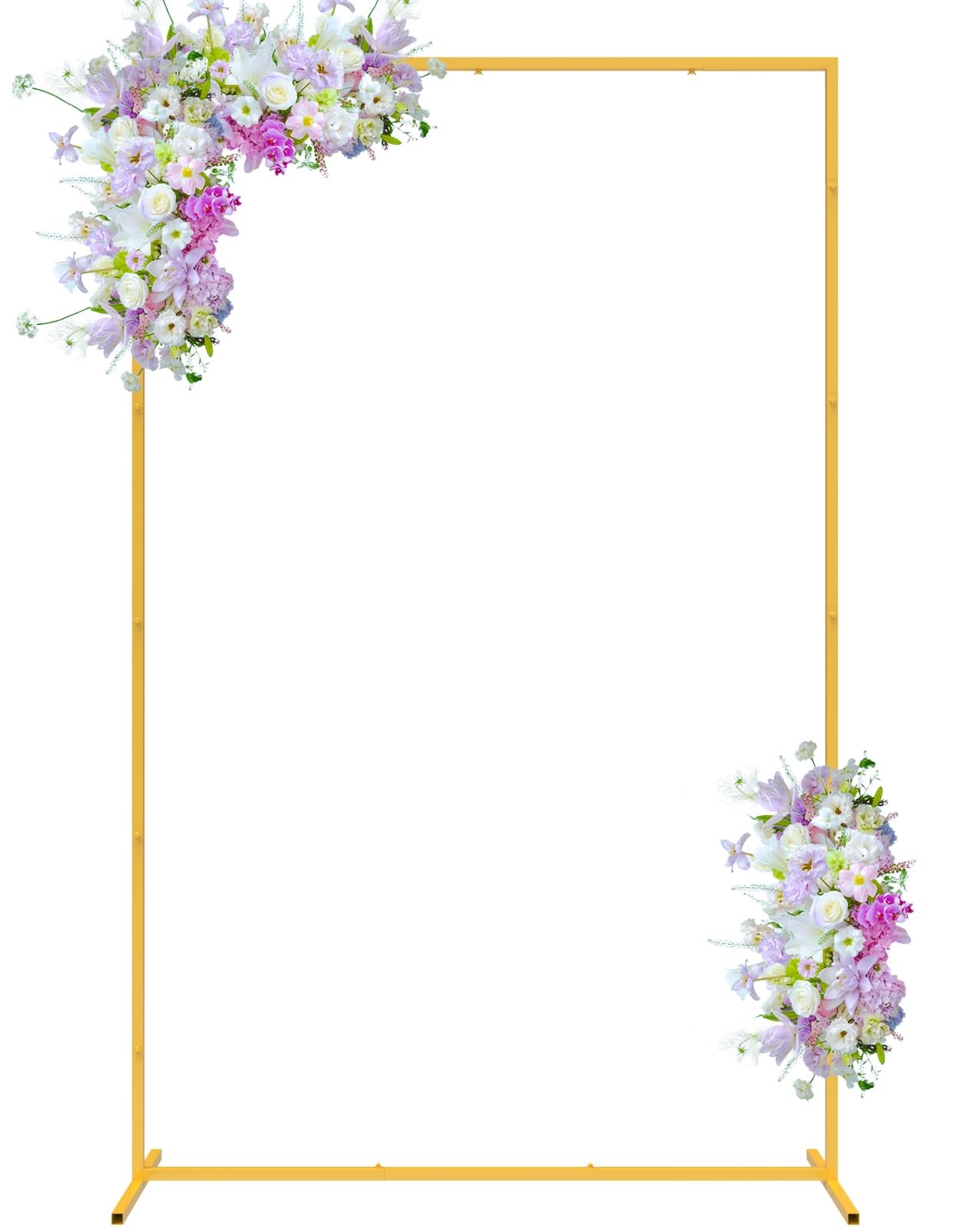 6.6FT x 4FT Wedding Arch Backdrop Gold Square Backdrop Stand Metal Balloon Ar…