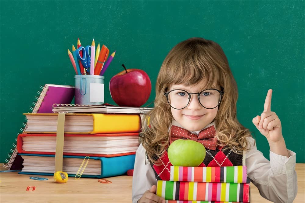 Back to School Backdrop Chalkboard Desk Teacher Photography Vinyl 7x5Feet